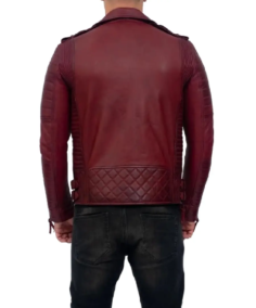 Shop The Brando Lambskin Burgundy Biker Jacket - Trendy Leather Jackets