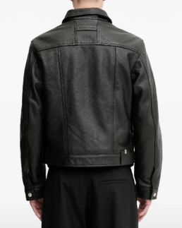 Shop The Men’s Button-Fastening Leather Jacket Back