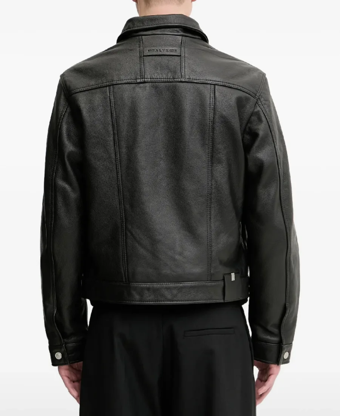 Shop The Men’s Button-Fastening Leather Jacket Back