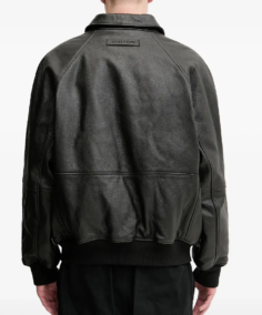 Shop The Men’s Leather Bomber Jacket Back