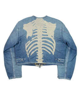 Shop The Men's Skeleton Blue Denim Jacket