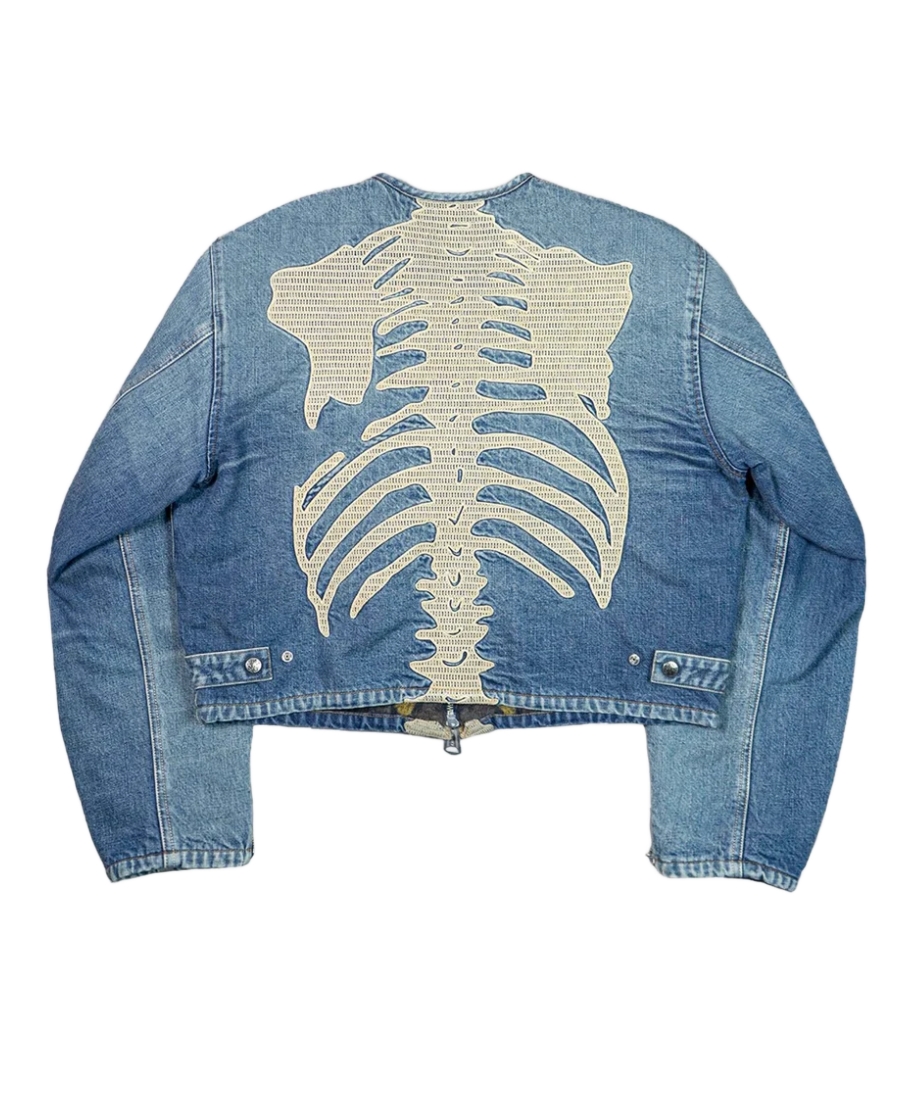 Shop The Men's Skeleton Blue Denim Jacket