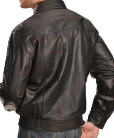 Shop The Men’s Vintage Classic Black Leather Jacket Back