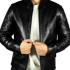 Vintage Retro Cafe Racer Leather Jacket Front