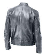 Shop The Biker Casual Zipper Leather Jacket Grey