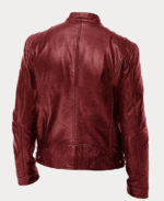 Shop The Biker Casual Zipper Leather Jacket Red