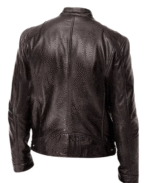 Shop The Biker Casual Zipper Leather JacketBrown