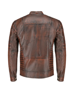 Shop The Mens Brown Lambskin Biker Style Leather Jacket