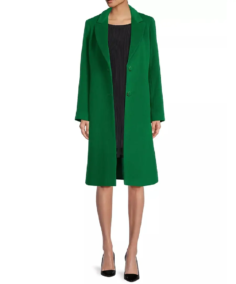 Women's Green Single Breasted Wool Coat - Trendy Leather Jackets