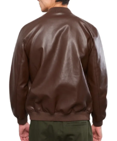Shop The Men's Chocolate Brown Leather Bomber Jacket