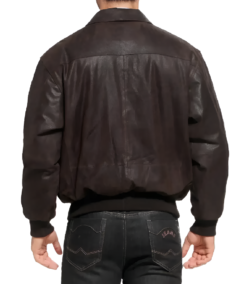 Shop The Men's Distressed Dark Brown A2 Bomber Jacket