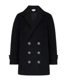 Men's Black Lambeth Reefer Coat