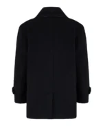 Men's Black Lambeth Reefer Coat Back