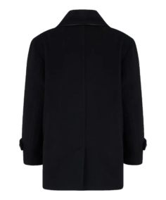 Men's Black Lambeth Reefer Coat Back