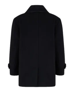 Men's Black Lambeth Reefer Coat Back