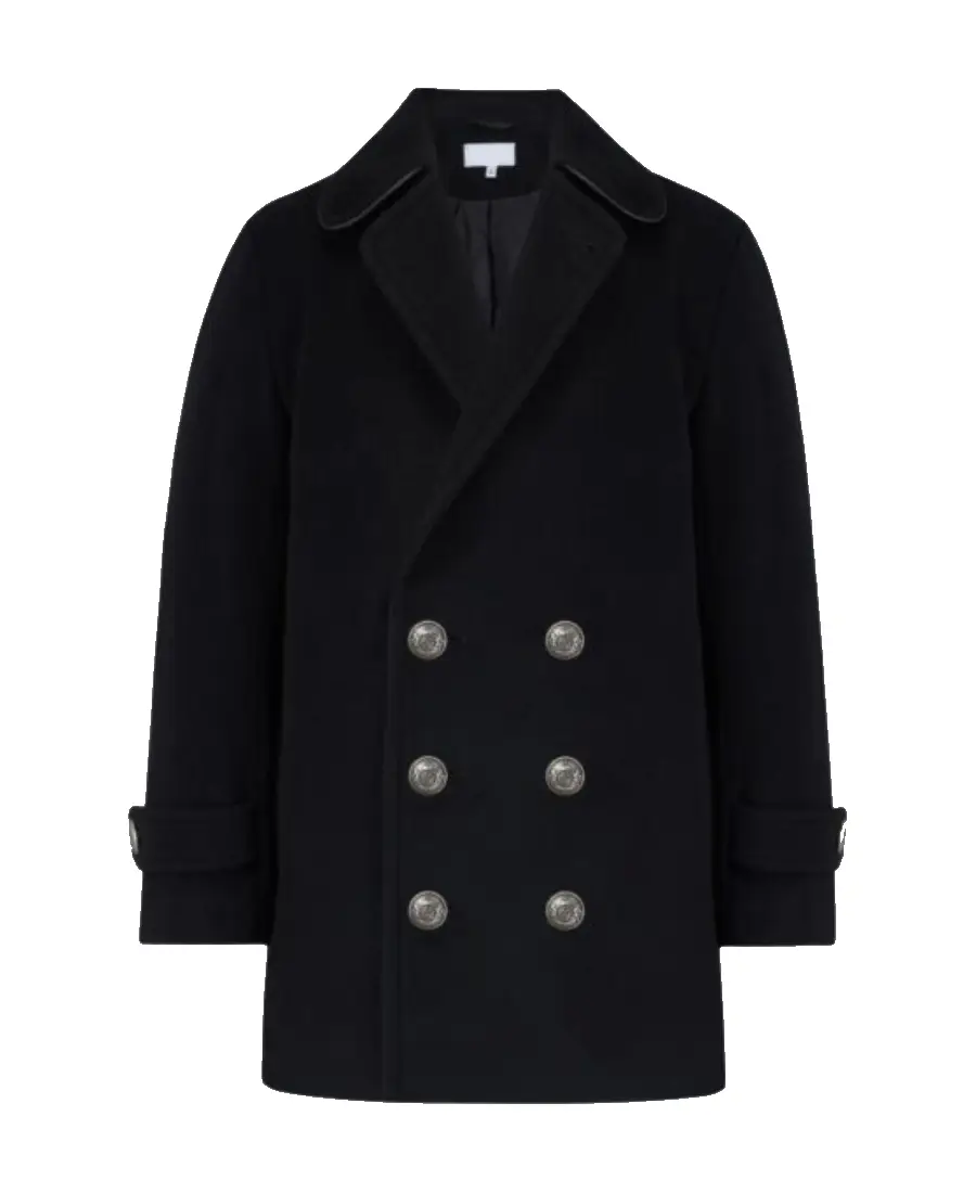 Men's Black Lambeth Reefer Coat