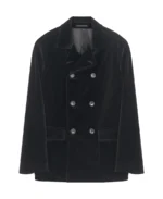 Men's Black Velvet Reefer Jacket