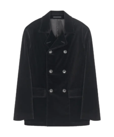 Men's Black Velvet Reefer Jacket