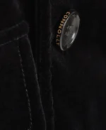 Men's Black Velvet Reefer Jacket Close