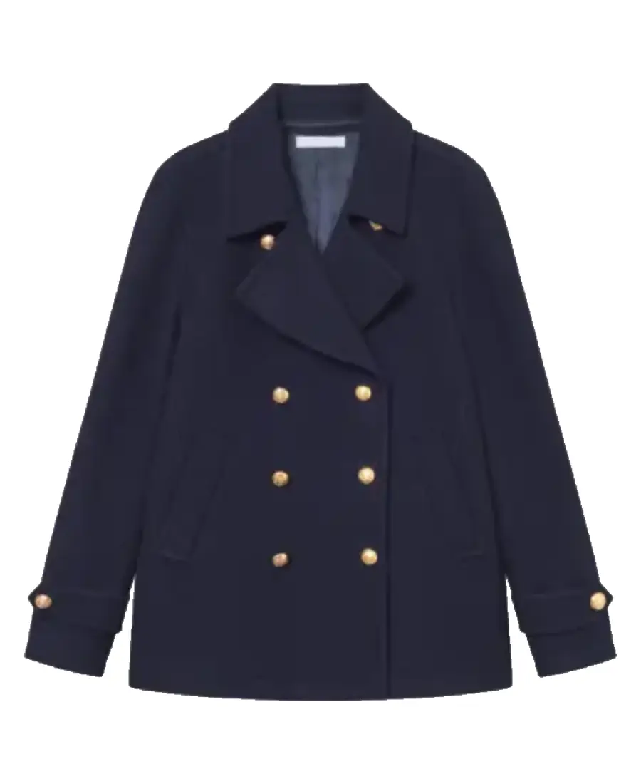 Men's Caban Navy Gold Reefer Jacket