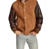 Men's Camel Brown Varsity Jacket