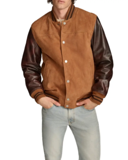 Men's Camel Brown Varsity Jacket