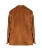Men's Camel Cord Reefer Jacket Brown Back