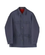 Men's Gabardine Reefer Coat Blue