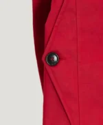 Men's Gabardine Reefer Coat Red Back