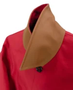 Men's Gabardine Reefer Coat Red Close