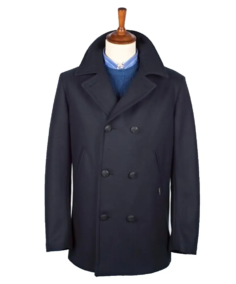 Men's Navy Blue Reefer Jacket