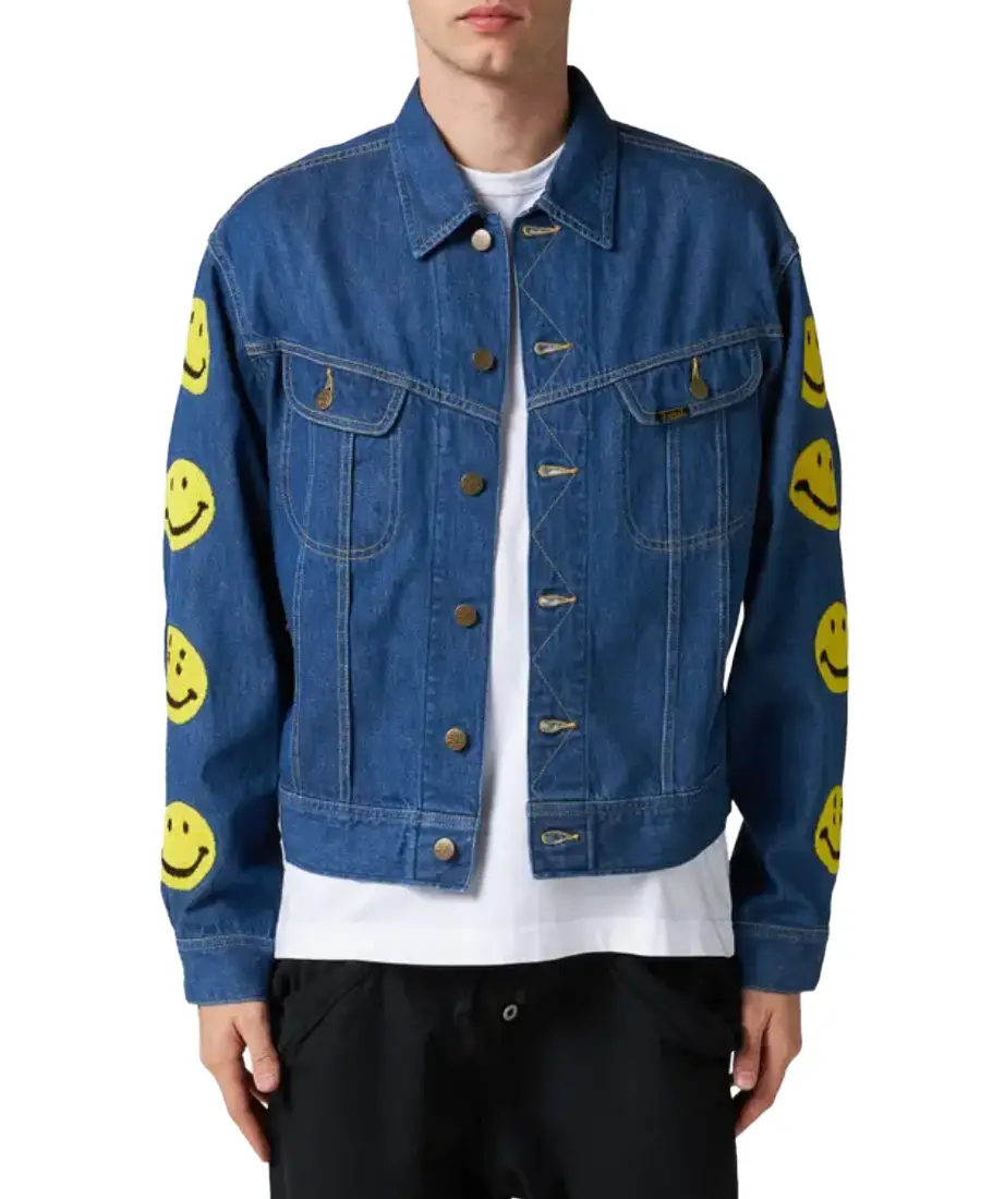 Men’s Smiley Patch Denim Jacket