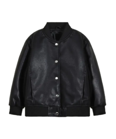 Bomber Black Faux Leather Jacket