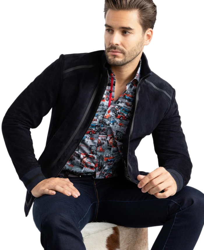 Shop The Men Black Cafe Racer Suede Jacket - Trendy Leather Jackets