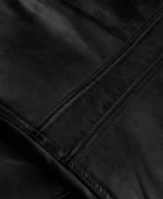 Men's Real Black Leather Reefer Jacket