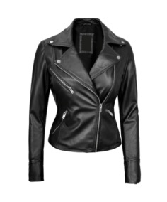 Shop The Women’s Black Asymmetrical Biker Style Leather Jacket - Trendy Leather Jackets