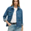 Women's Blue Denim Chore Jacket - Trendy Leather Jackets