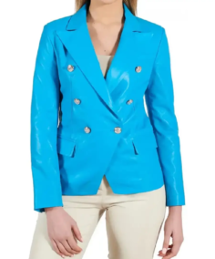 Women's Breasted Blue Double Blazer
