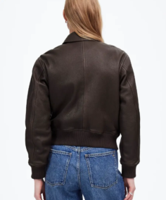 Shop The Relaxed Leather Bomber Jacket