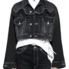 High Potential Black Crop Denim Jacket