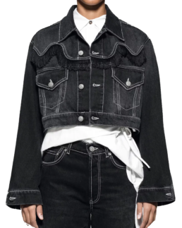 High Potential Black Crop Denim Jacket