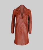 Women’s Minimalist Brown Leather Coat