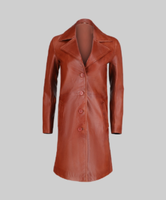 Women’s Minimalist Brown Leather Coat