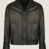 Men Black Blazer Style Leather Jacket Front