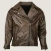 Men's Biker Brown Leather Jacket