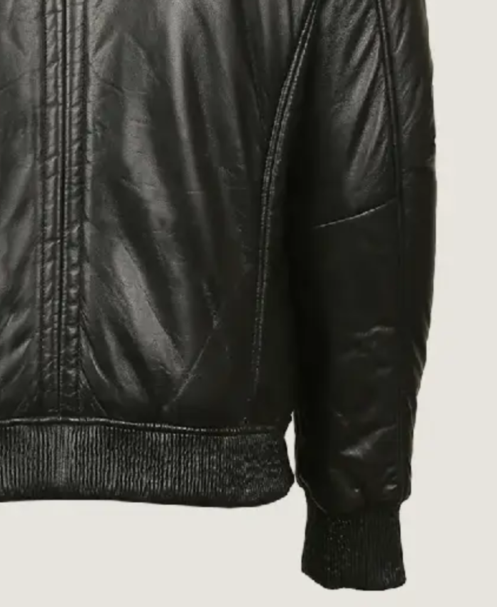 Men’s Black Quilted Leather Jacket Sleeves