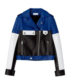 Men's Courreges Block Leather Biker Jacket