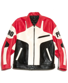 Men’s Peaceminusone PMO Leather Racing JacketFront