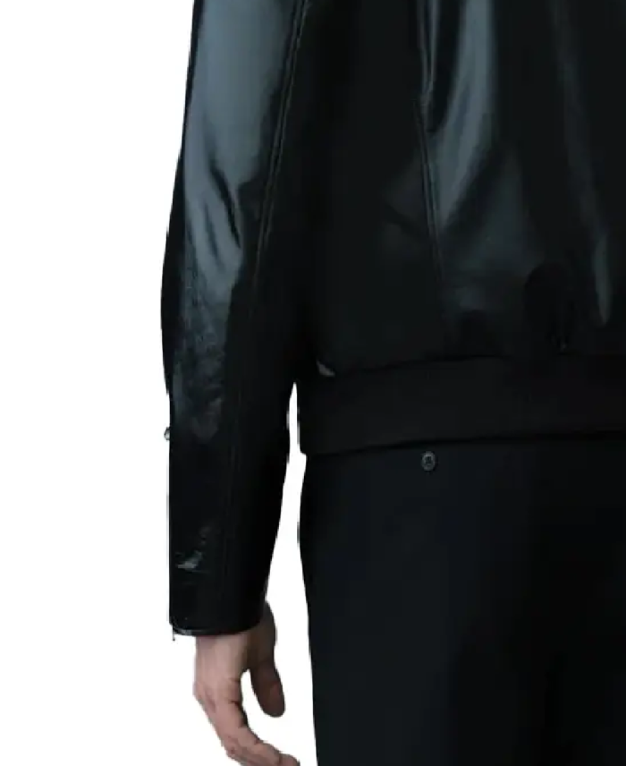 Men’s Versatile Black Leather Jacket Sleeves