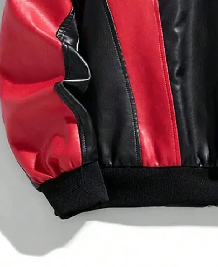Men’s Windproof Warm Motorcycle Leather Jacket Sleeves